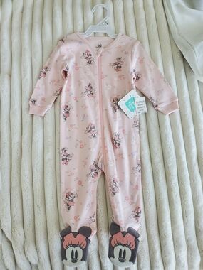 Disney Pink Minnie Mouse Footed One-Piece Pajamas Onesie